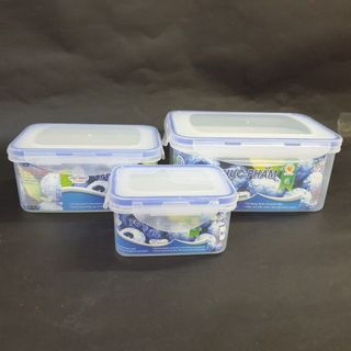 Bộ 3 Hộp Đựng Thực Phẩm Chữ Nhật Nhựa Việt Nhật Cao Cấp ( Chữ Nhật) A1373