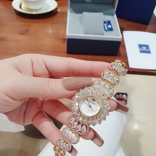 ĐỒNG HỒ NỮ CHÍNH HÃNG FUNMEI F2048 ĐÍNH ĐÁ SWAROSKI FULLBOX TEM HÃNG