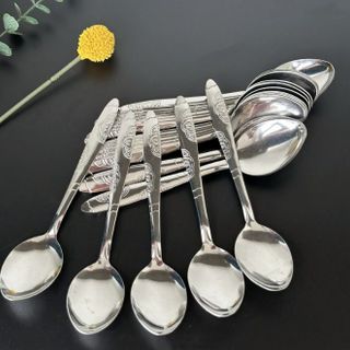 Thìa inox nhọn hình hoa bướm, thìa ăn dày hình hoa bướm, thìa ăn cho người lớn và trẻ em A1157