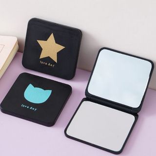 Gương vuông trang điểm mini cầm tay, gương trang điểm công chúa cầm tay có thể gập lại A1213