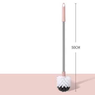 Cọ Toilet Cán Kim Loại Vệ Sinh Chà Rửa Lau Dọn Bồn Cầu 50CM -Loại Đầu Tròn A0221