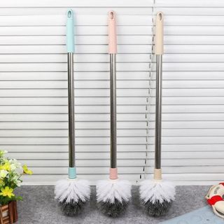 Cọ Toilet Cán Kim Loại Vệ Sinh Chà Rửa Lau Dọn Bồn Cầu 50CM -Loại Đầu Tròn A0221