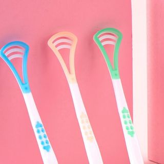 Dụng cụ cạo lưỡi bằng nhựa, bàn chải vệ sinh cạo lưỡi sạch sẽ loại bỏ vi khuẩn tránh hôi miệng A1117