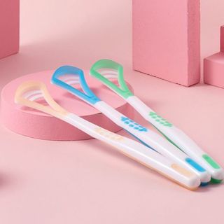 Dụng cụ cạo lưỡi bằng nhựa, bàn chải vệ sinh cạo lưỡi sạch sẽ loại bỏ vi khuẩn tránh hôi miệng A1117