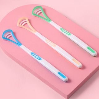 Dụng cụ cạo lưỡi bằng nhựa, bàn chải vệ sinh cạo lưỡi sạch sẽ loại bỏ vi khuẩn tránh hôi miệng A1117