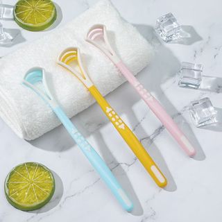 Dụng cụ cạo lưỡi bằng nhựa, bàn chải vệ sinh cạo lưỡi sạch sẽ loại bỏ vi khuẩn tránh hôi miệng A1117