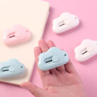 Dao cắt dọc giấy hình đám mây bỏ túi đa năng có lỗ gắn móc khóa A1337