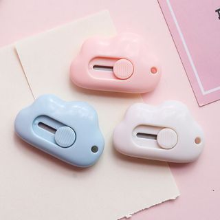 Dao cắt dọc giấy hình đám mây bỏ túi đa năng có lỗ gắn móc khóa A1337