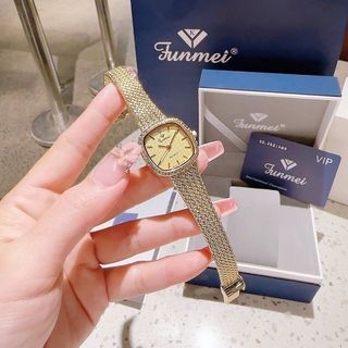 ĐỒNG HỒ NỮ CHÍNH HÃNG FUNMEI FL2109 MẶT VUÔNG TRƠN DÂY LƯỚI FULLBOX