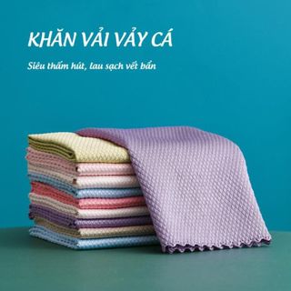 Khăn Vảy Cá Thấm Hút Nước Đa Năng Không Xù Lông Lau Kính Màn Hình, Lau Chén Bát Nhà Bếp A0333