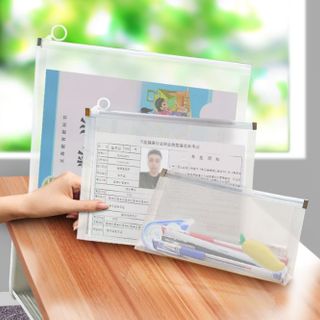 Túi nhựa đựng tài liệu trong suốt có khóa kéo, túi đựng giấy thi/tài liệu, đựng bút chì A1421