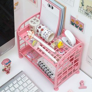 Kệ Nhựa Để Đồ Mini 2 Tầng Giá Đựng Đồ Để Bàn Đa Năng Lắp Ghép A0751