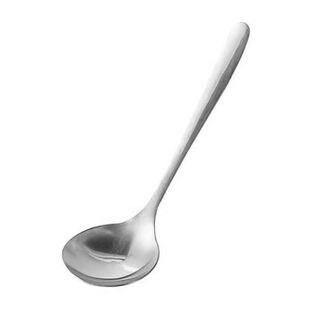 Thìa canh bằng thép không gỉ gia dụng cán dài thìa lẩu đầu to tròn ăn cháo súp A1135