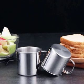 Cốc nước bằng thép đánh bóng chất lượng cao 7cm dành cho trẻ em và học sinh A0412