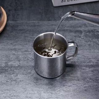 Cốc nước bằng thép đánh bóng chất lượng cao 7cm dành cho trẻ em và học sinh A0412