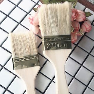 Cọ Quét Sơn Cán Gỗ, Dụng Cụ Quét Dầu Nướng Đồ An Sợi Tre An Toàn 4.5CM A0521