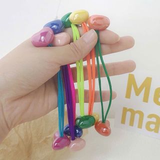 Dây buộc tóc 2 đầu trái tim nhiều màu – dễ thương, an toàn cho bé gái