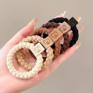 Bộ dây buộc tóc scrunchie hạt bông xốp phối màu nude