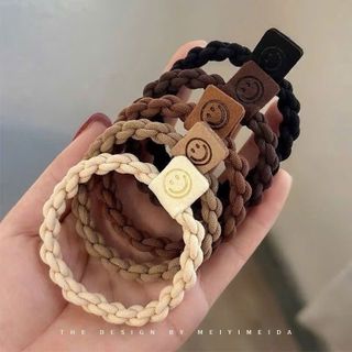 Bộ dây buộc tóc scrunchie hạt bông xốp phối màu nude