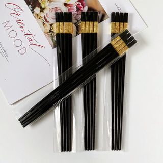 Sét 2 Đôi đũa nhựa hợp kim đũa ăn cơm chống trơn trượt A1214