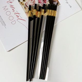 Sét 2 Đôi đũa nhựa hợp kim đũa ăn cơm chống trơn trượt A1214