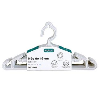 Sét 10 Móc Nhựa Treo Quần Áo Trẻ Em Hokori (2830) Mắc áo em bé cao cấp an toàn A1441