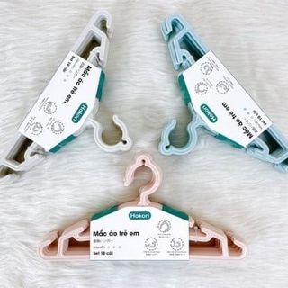 Sét 10 Móc Nhựa Treo Quần Áo Trẻ Em Hokori (2830) Mắc áo em bé cao cấp an toàn A1441