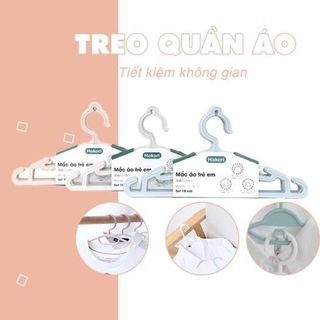 Sét 10 Móc Nhựa Treo Quần Áo Trẻ Em Hokori (2830) Mắc áo em bé cao cấp an toàn A1441