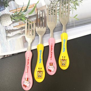 Nĩa hoạt hình nhiều màu sắc cho trẻ em, nĩa trái cây hoạt hình dễ thương A1355