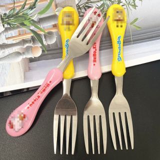 Nĩa hoạt hình nhiều màu sắc cho trẻ em, nĩa trái cây hoạt hình dễ thương A1355