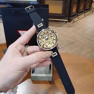 ĐỒNG HỒ NỮ CAO CẤP GUECC DÂY CAO SU MẶT CHONOGRAP FULL HỘT