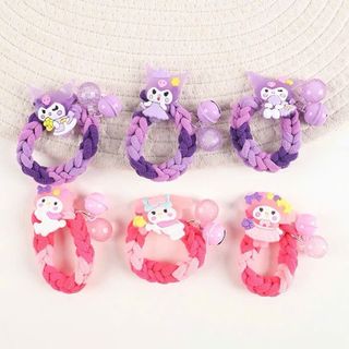 Dây buộc tóc tết hồng kèm mascot dễ thương – nổi bật, mềm mại, siêu xinh cho bé gái