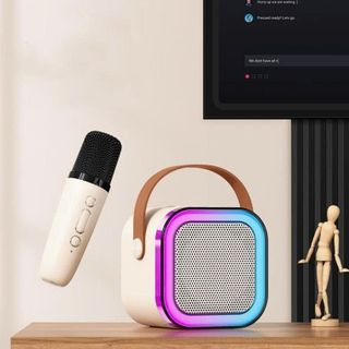 LOA BLUETOOTH MINI KARAOKE KÈM 2 MIC K12 KHÔNG DÂY