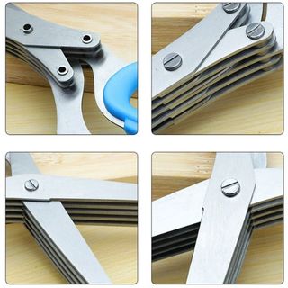 Kéo cắt nhỏ 5 Lớp cắt hành lá đa năng bằng thép không gỉ nhiều lớp kéo cắt gia vị A1321