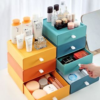 Hộp đựng đồ ngăn kéo nhiều màu sắc đựng đồ dùng học sinh đồ dùng văn phòng phẩm giá để đồ để bàn A0251