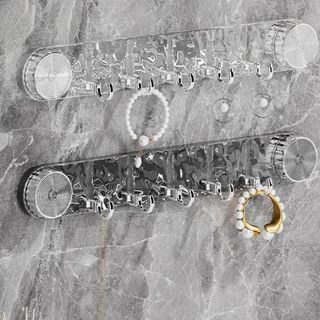 Móc Treo Đồ Hút Chân Không 5 Móc Trong Suốt chất liệu nhựa PP không cần khoan đục A1643