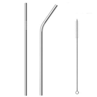 Bộ 2 Ống Hút Inox Kèm Cọ Rửa Vệ Sinh, Vỉ 2 Ống Hút Kim Loại Cao Cấp A2043