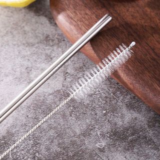 Bộ 2 Ống Hút Inox Kèm Cọ Rửa Vệ Sinh, Vỉ 2 Ống Hút Kim Loại Cao Cấp A2043