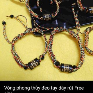 Vòng đeo tay dây rút mix mặt free size nha