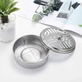 Hộp Inox Đựng Nhang Muỗi Có Nắp Đậy An Toàn Khay Đựng Nhang Muỗi A1923