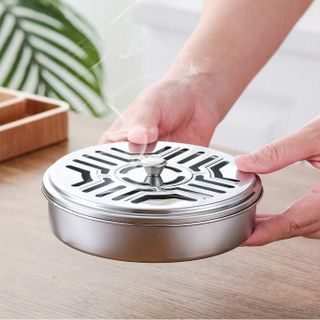 Hộp Inox Đựng Nhang Muỗi Có Nắp Đậy An Toàn Khay Đựng Nhang Muỗi A1923