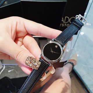 ĐỒNG HỒ NAM NỮ MÁY THỤY MÔDADO DÂY DA VỎ THÉP MẠ KÍNH SAPHIRE