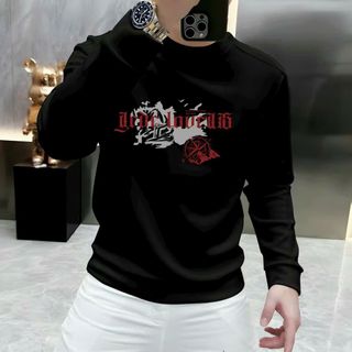 áo đen in chữ thái hàng tay dài cao cấp