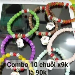 Chuỗi vòng tay mix mặt mèo sứ xinh đẹp chuỗi đeo tay nữ có nhiều màu sắc nha