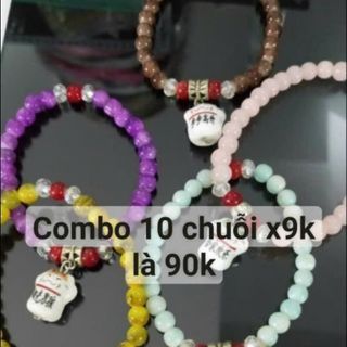 Chuỗi vòng tay mix mặt mèo sứ xinh đẹp chuỗi đeo tay nữ có nhiều màu sắc nha