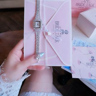 ĐỒNG HỒ NỮ CHÍNH HÃNG BRIDE TALK MẶT VUÔNG ĐÍNH SWAROSKI FULL DÂY FULLBOX TEM