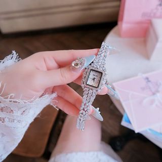 ĐỒNG HỒ NỮ CHÍNH HÃNG BRIDE TALK MẶT VUÔNG ĐÍNH SWAROSKI FULL DÂY FULLBOX TEM