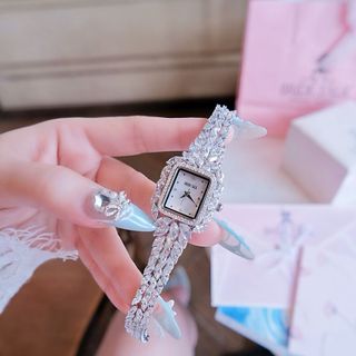 ĐỒNG HỒ NỮ CHÍNH HÃNG BRIDE TALK MẶT VUÔNG ĐÍNH SWAROSKI FULL DÂY FULLBOX TEM