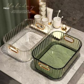 Khay Nhựa Trong Suốt Đựng Mỹ Phẩm Đựng Đồ Vật Dụng Để Bàn A1462