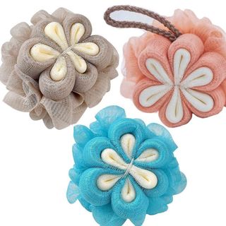 Bông Tắm Tạo Bọt Hình Hoa 6 Cánh Có Móc Treo A1954